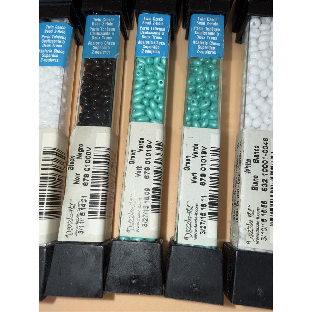 Dazzle-it! Czech Glass Seed Beads Lot Of 6-2.5mm & 6-0 - Picture 3 of 6